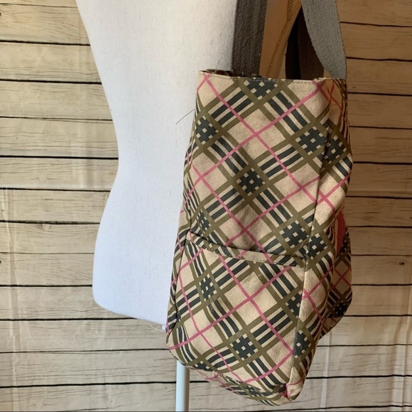 O’NEILL Pink And Gray Plaid Travel/Beach Tote - Picture 5 of 6